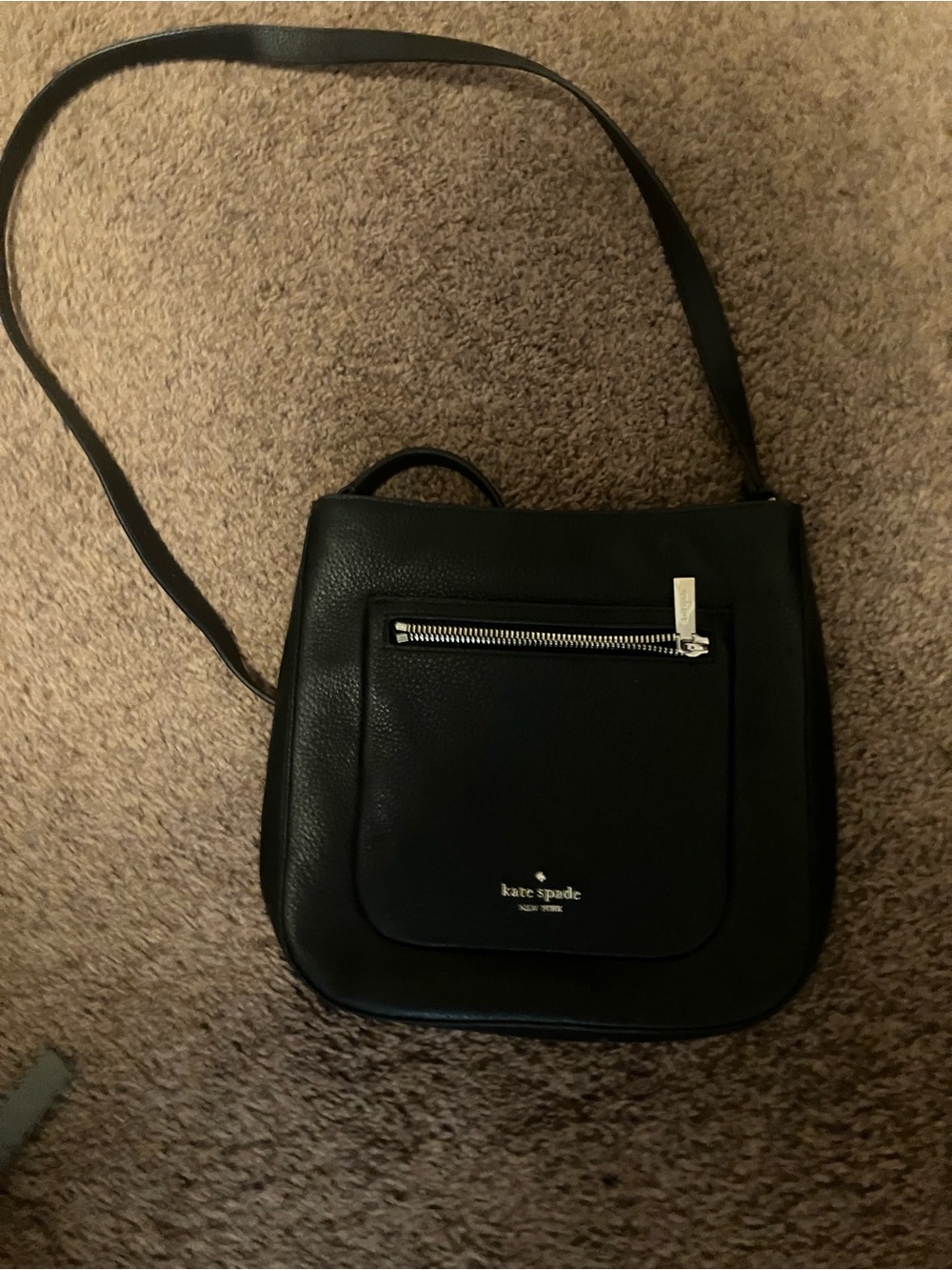 Kate spade lNew York black leather purse 10”x10”x2”, nwot